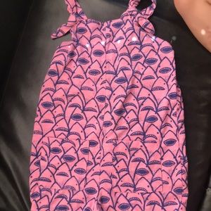 Girls shark print romper